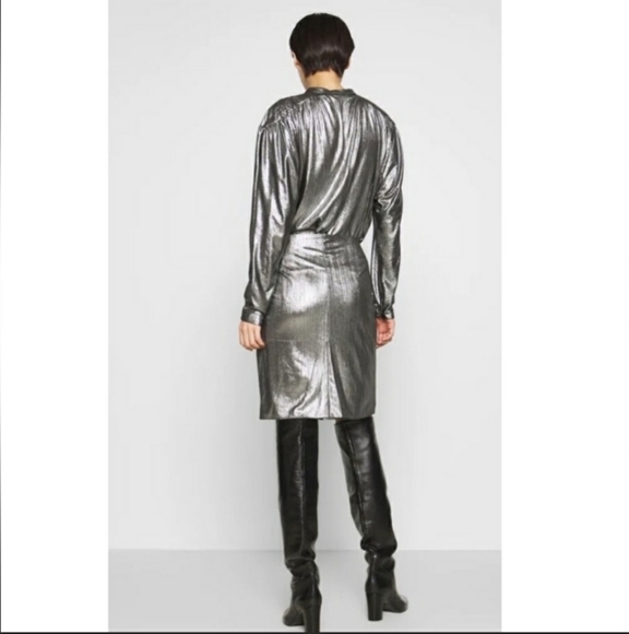 REBECCA MINKOFF | Willow Dress In Gunmetal - Small - wrap skirt - adjustable - Picture 2 of 13